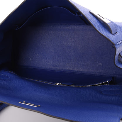 Hermes Taurillon Clemence Shoulder Kelly 40 Bleu Electrique 8 of 32
