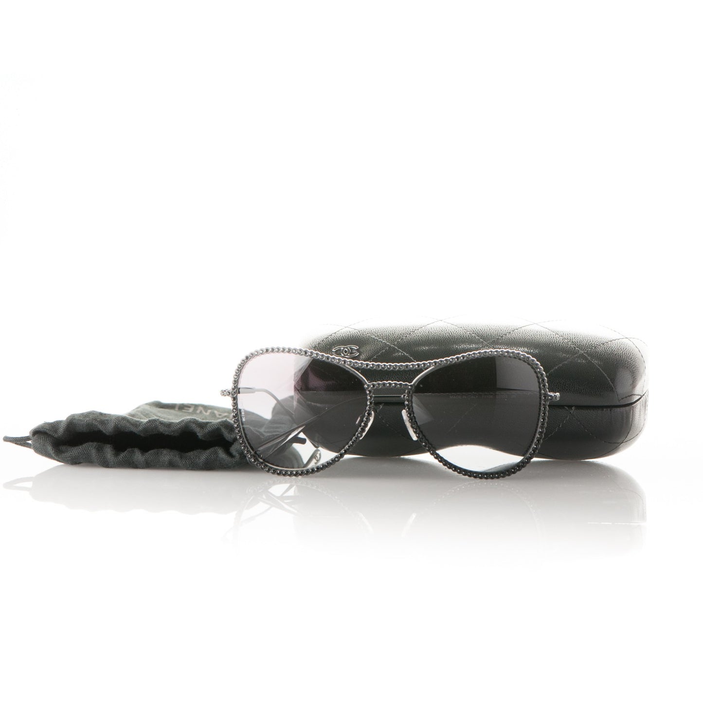 Crystal Aviator Sunglasses 71108 Black