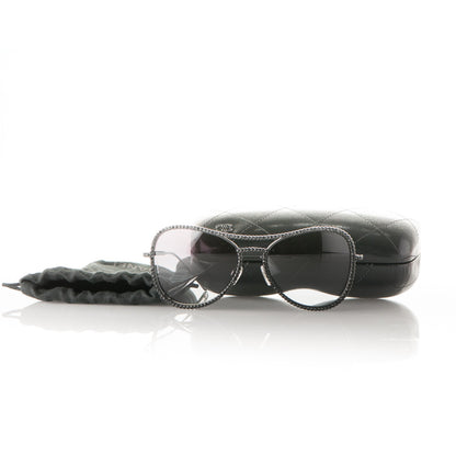 Chanel Crystal Aviator Sunglasses 71108 Black 10 of 10