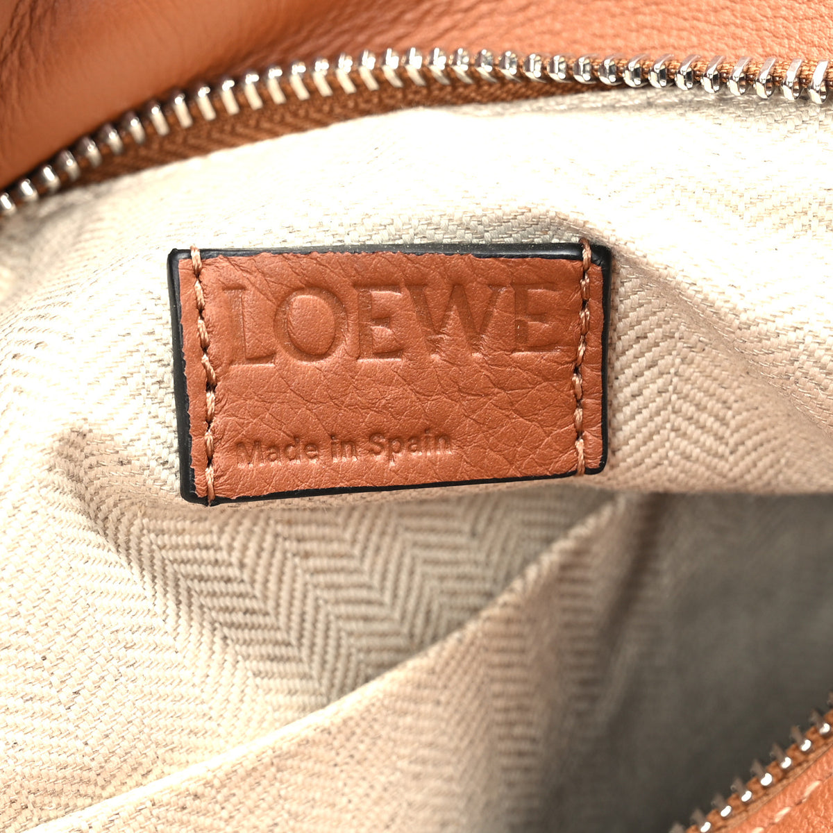 Calfskin Small Puzzle Edge Bag Tan