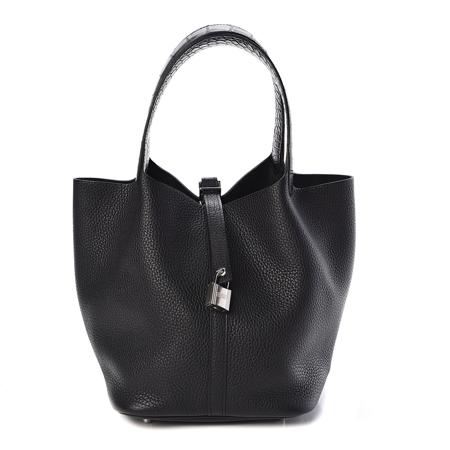 Taurillon Clemence Matte Alligator Picotin Lock Touch 22 MM Black