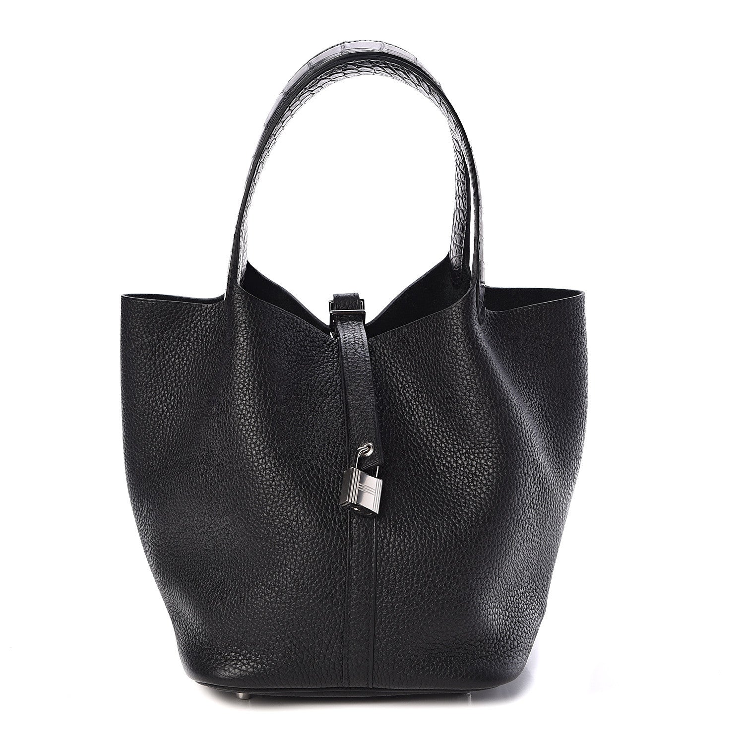 Hermes Taurillon Clemence Matte Alligator Picotin Lock Touch 22 MM Black 1 of 10