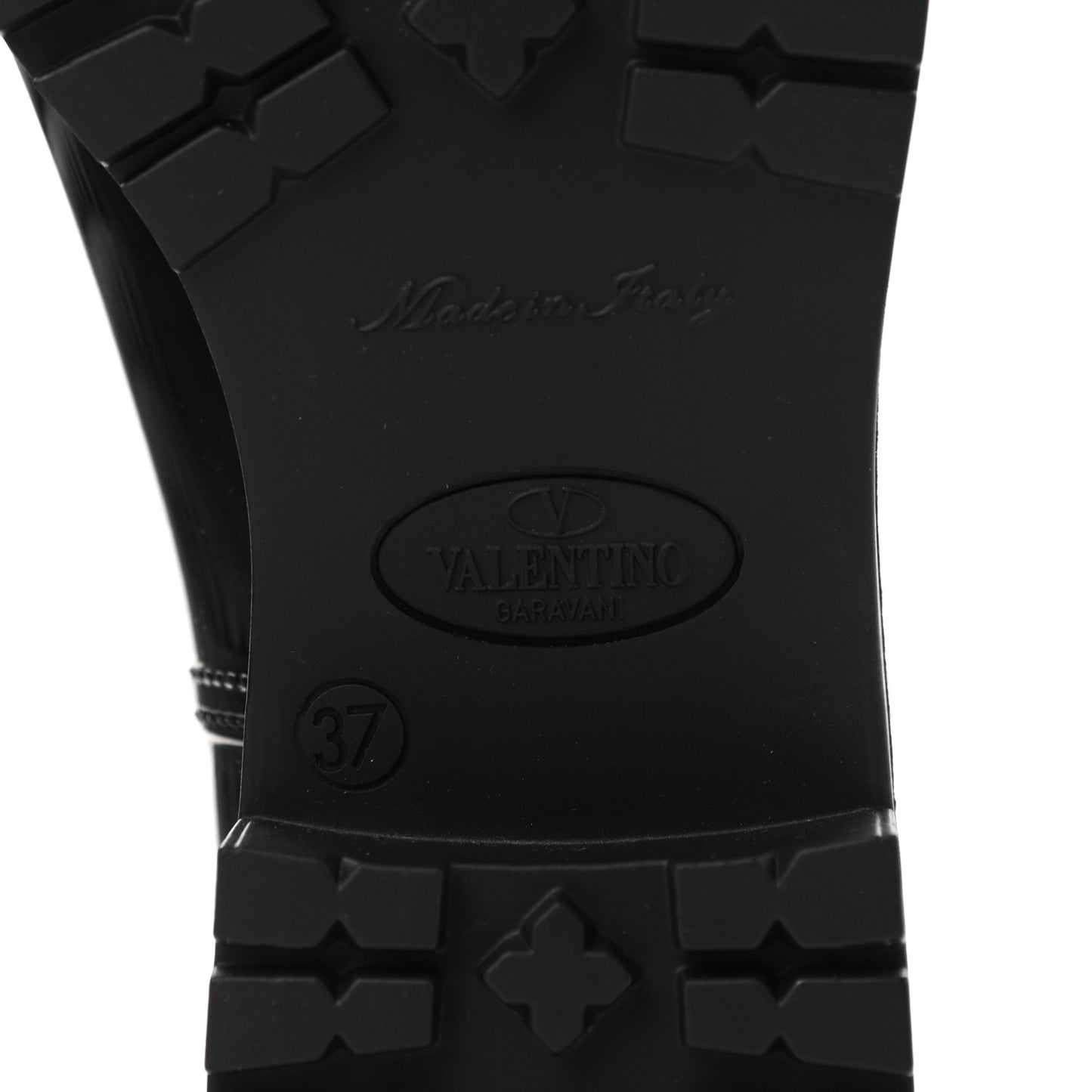 Rubber Rockstud Rain Boots 37 Black