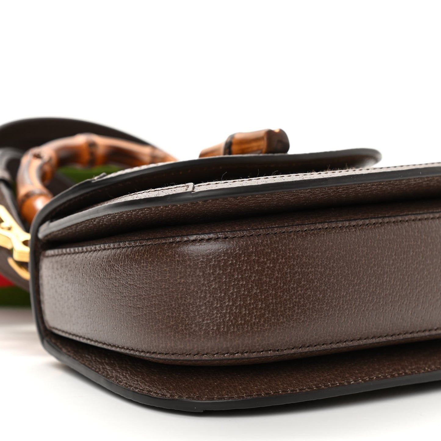 Monogram Jumbo GG Textured Dollar Calfskin Web Mini Bamboo 1947 Top Handle Bag Camel Ebony New Acero
