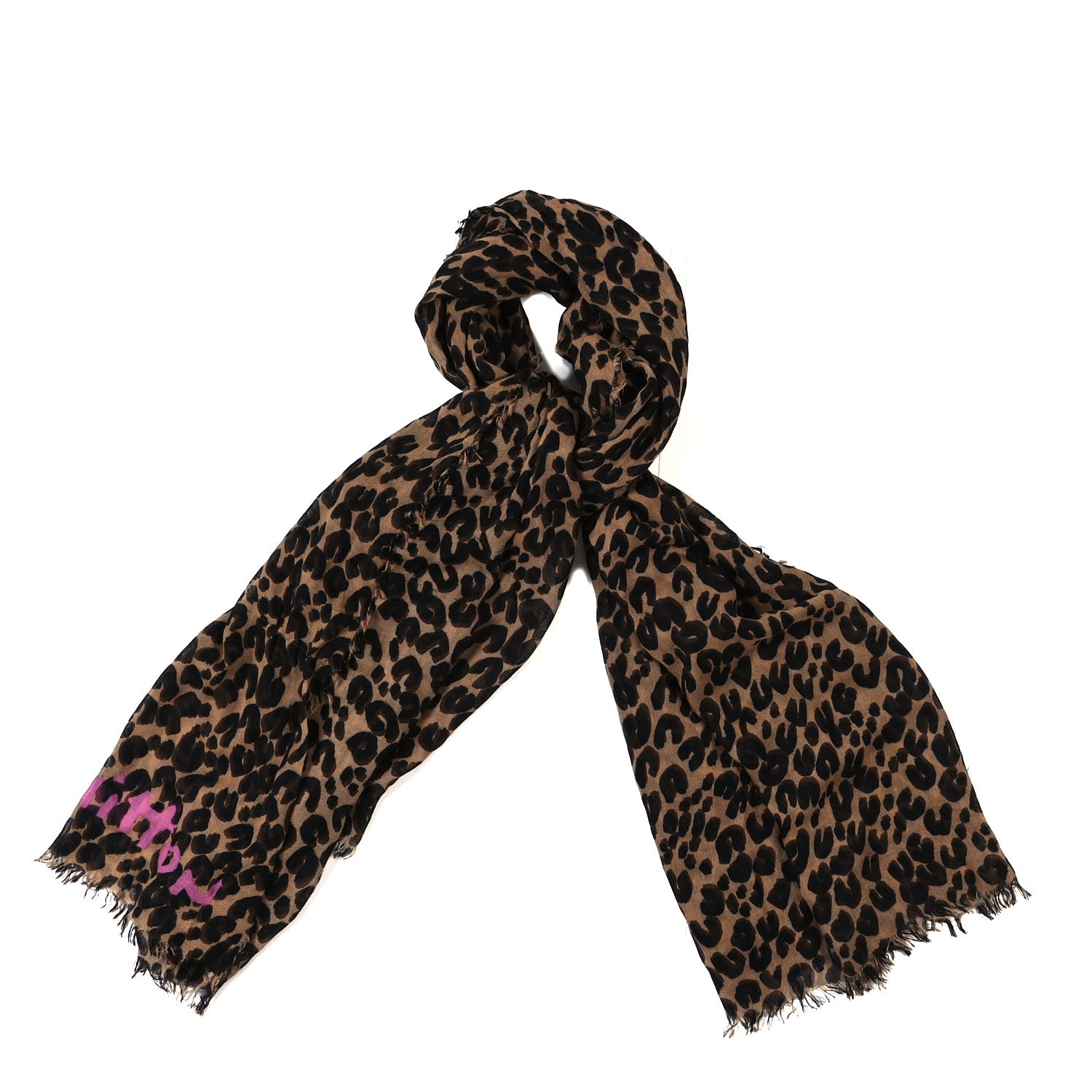 Louis Vuitton Cashmere Silk Leopard Etole Stole Marron 1 of 4