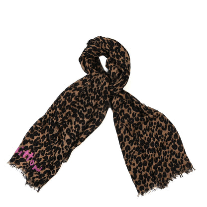 Louis Vuitton Cashmere Silk Leopard Etole Stole Marron 1 of 4