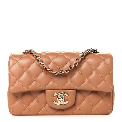 Chanel Lambskin Quilted Mini Rectangular Flap Brown 1 of 11
