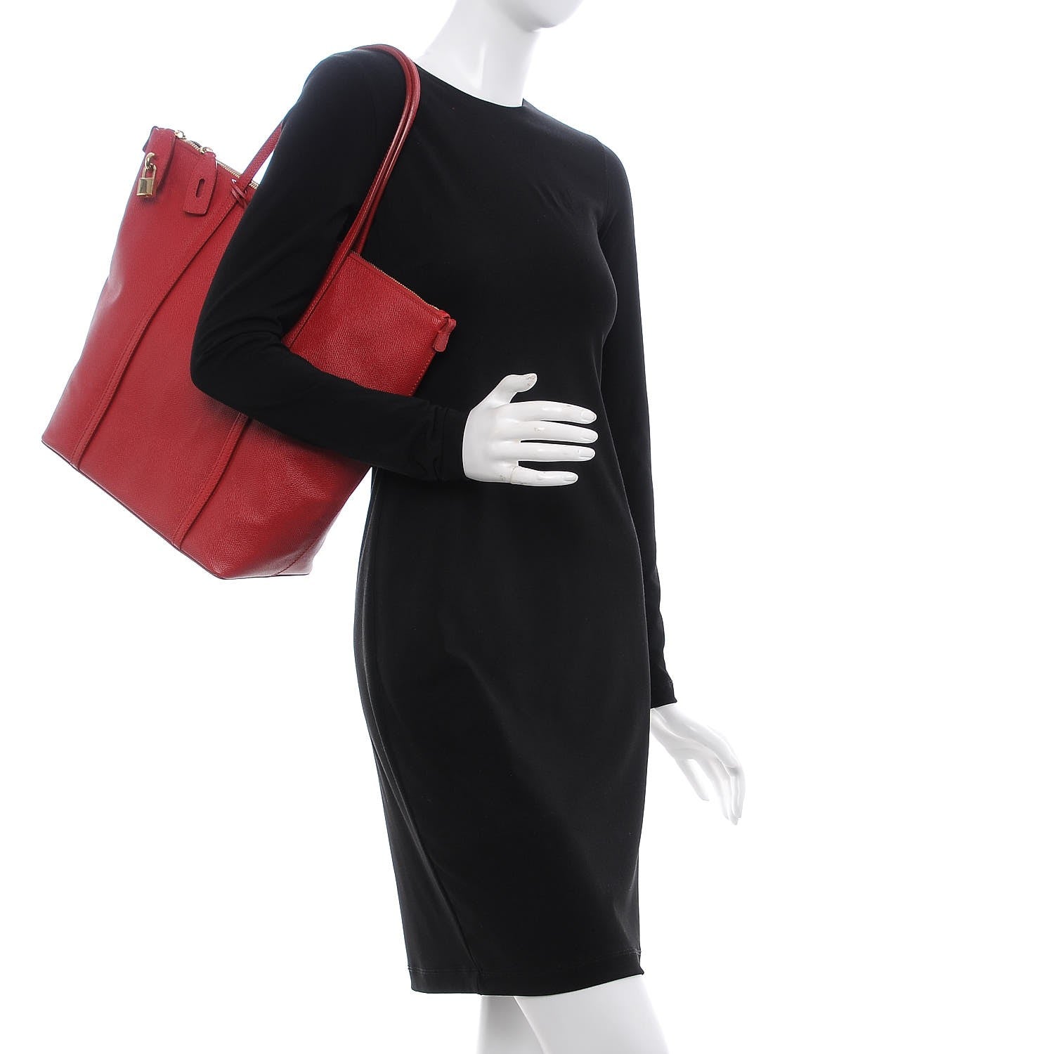 Dolce & Gabbana Textured Calfskin Miss Escape Tote Red 2 of 8