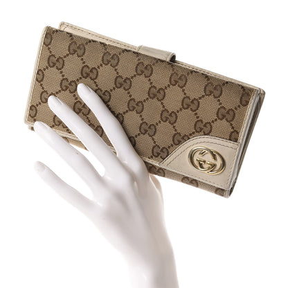 Gucci Monogram New Britt Continental Snap Wallet Off White 2 of 15