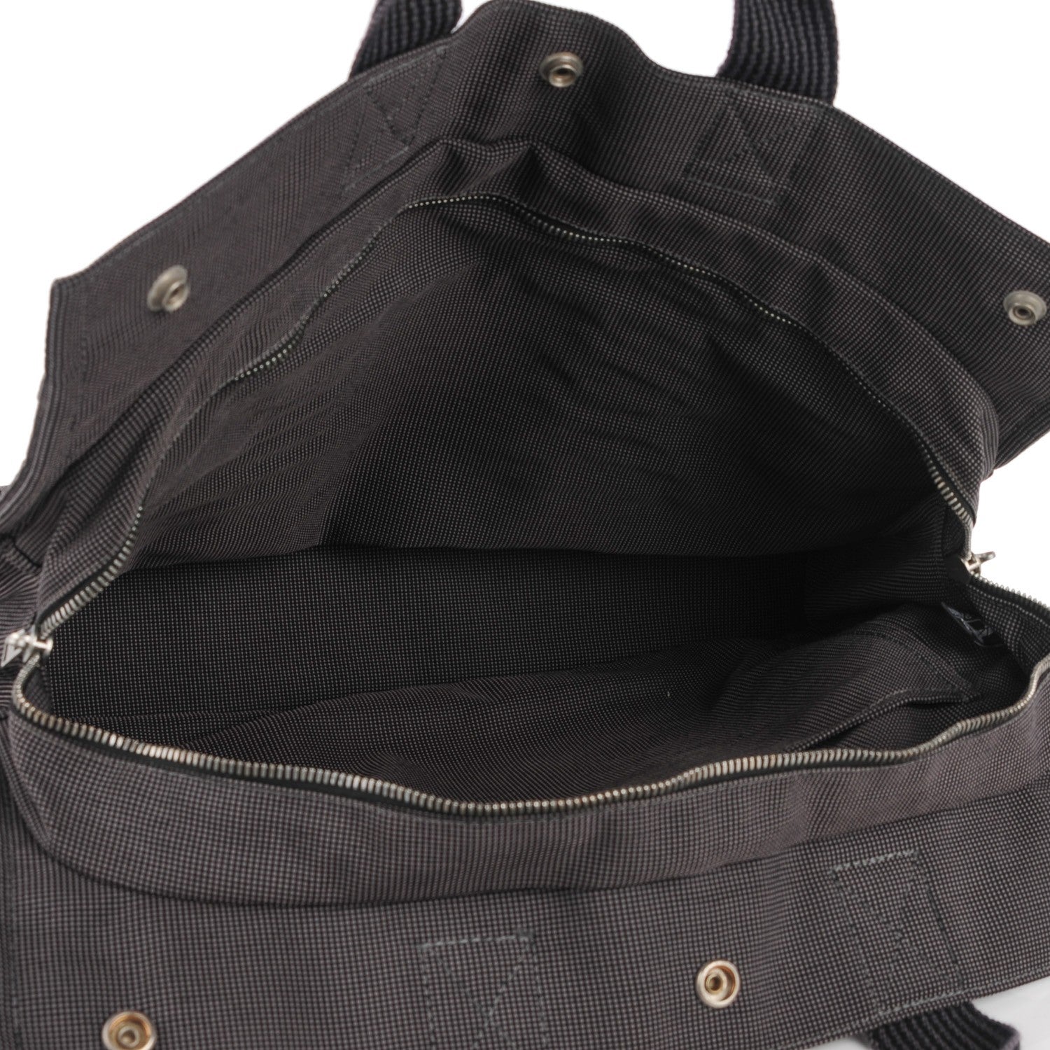 Hermes Canvas Herline MM Tote Grey 7 of 11
