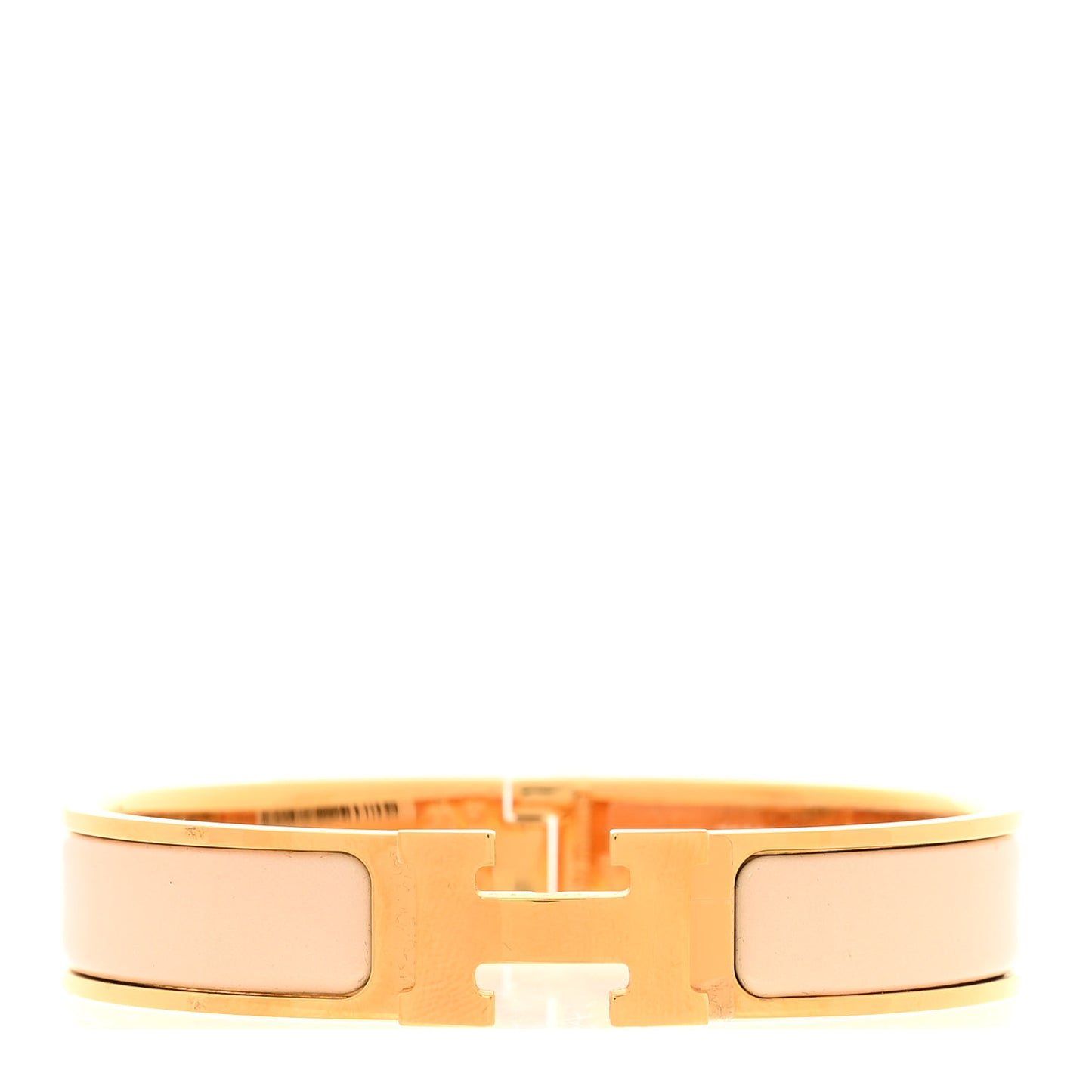 Enamel Narrow Clic Clac H Bracelet PM Beige Nacre