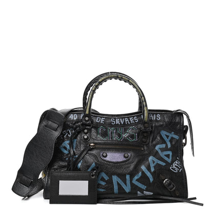 Balenciaga Agneau Graffiti All Over Classic Hardware S City Black Multicolor 1 of 9