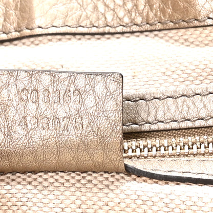 Gucci Metallic Cellarius Calfskin Small Soho Top Handle Satchel Golden Beige 7 of 10