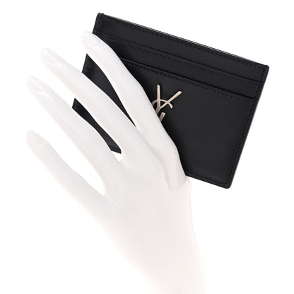 Saint Laurent Calfskin Monogram Credit Card Case Dark Notte 2 of 8