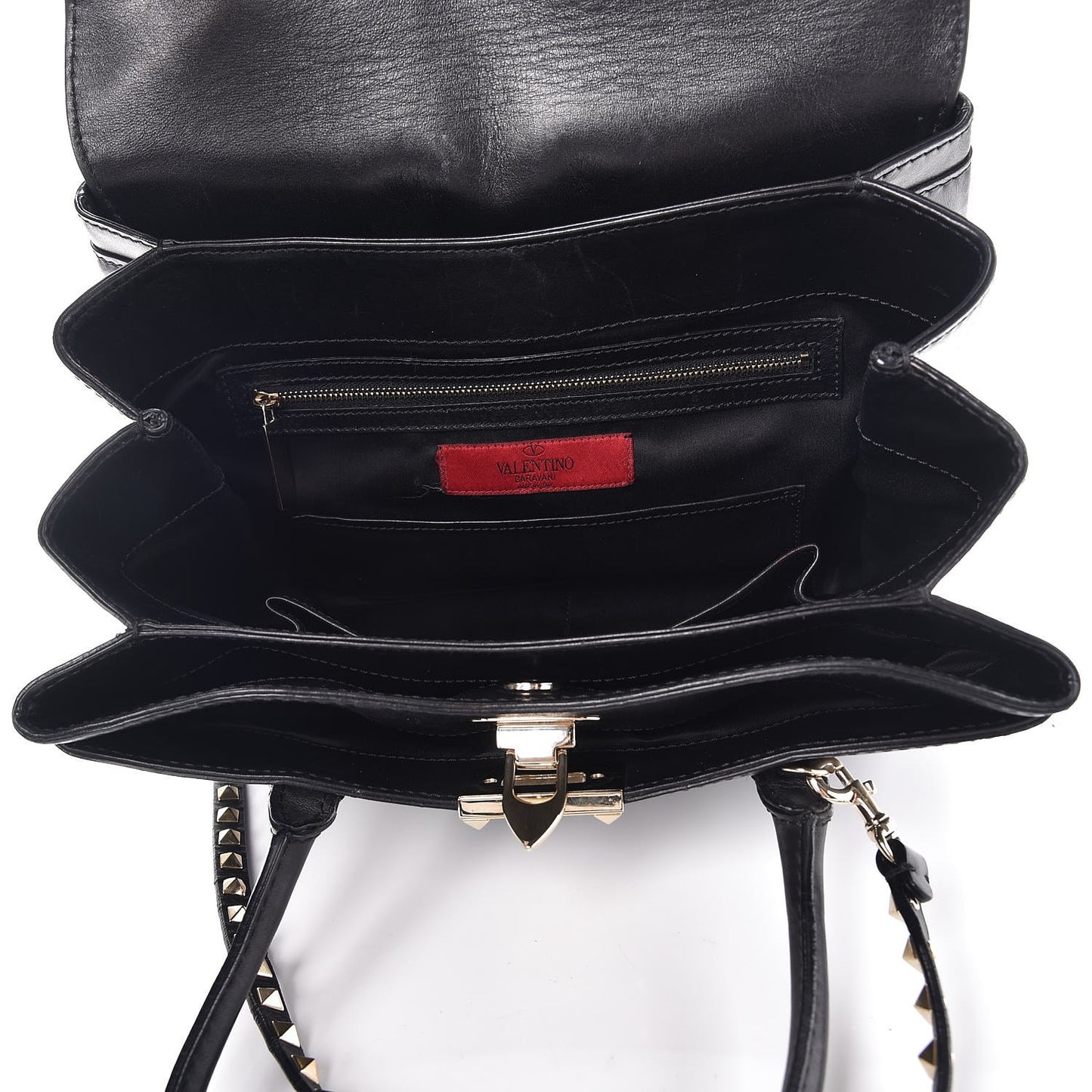 Vitello Rockstud Accordion Satchel Black