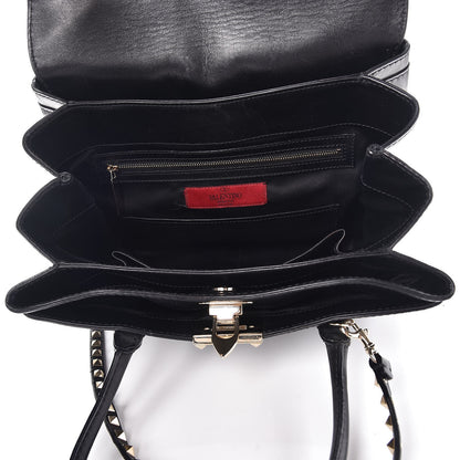 Valentino Garavani Vitello Rockstud Accordion Satchel Black 5 of 15