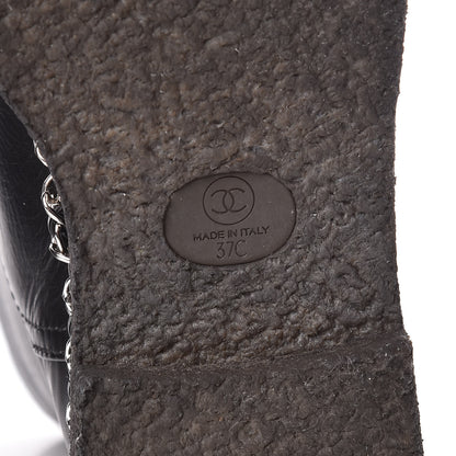 Chanel Calfskin Shearling Quilted Short Boots 37 Black 6 of 8