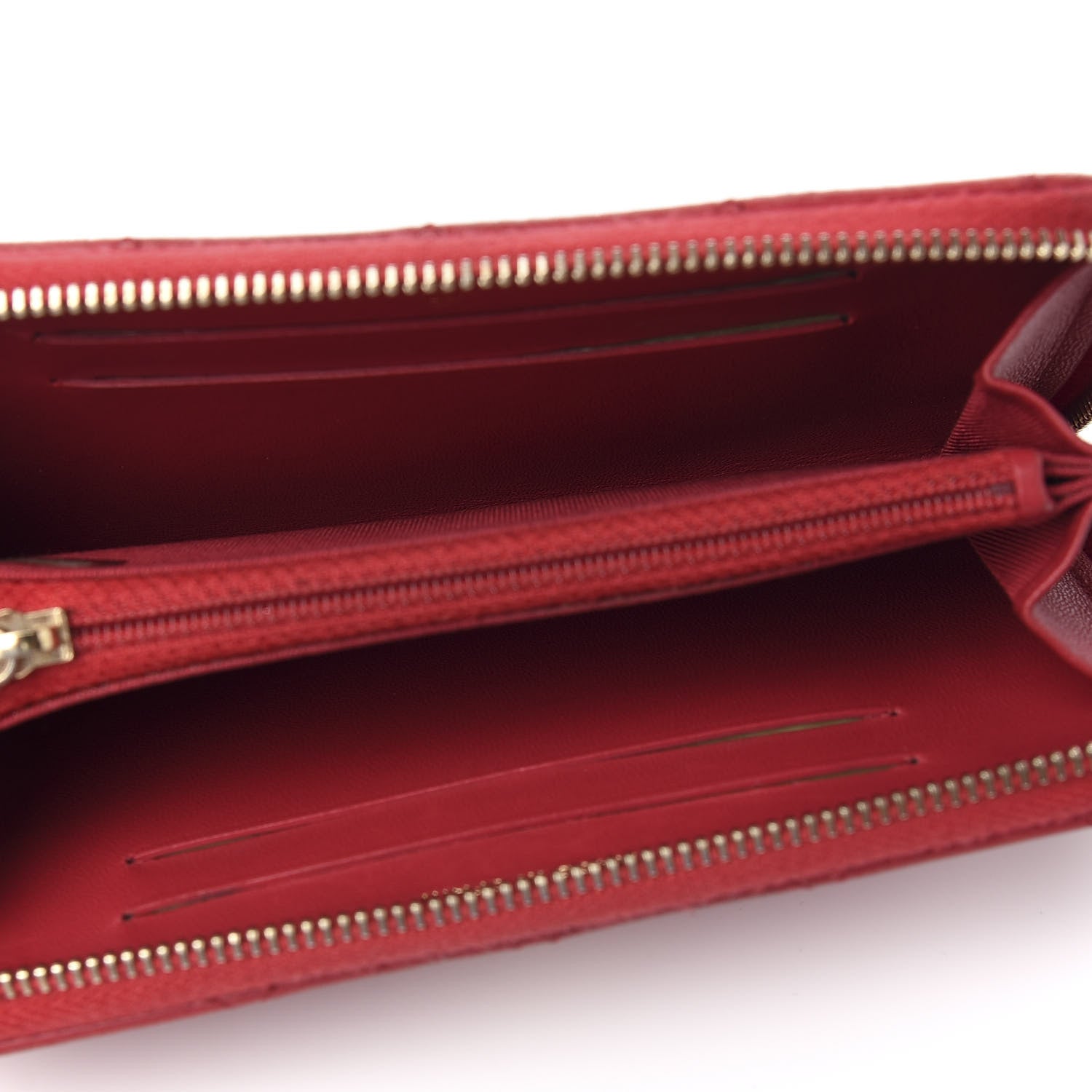 Chanel Lambskin Quilted Small Zip Around Wallet Red 4 of 7