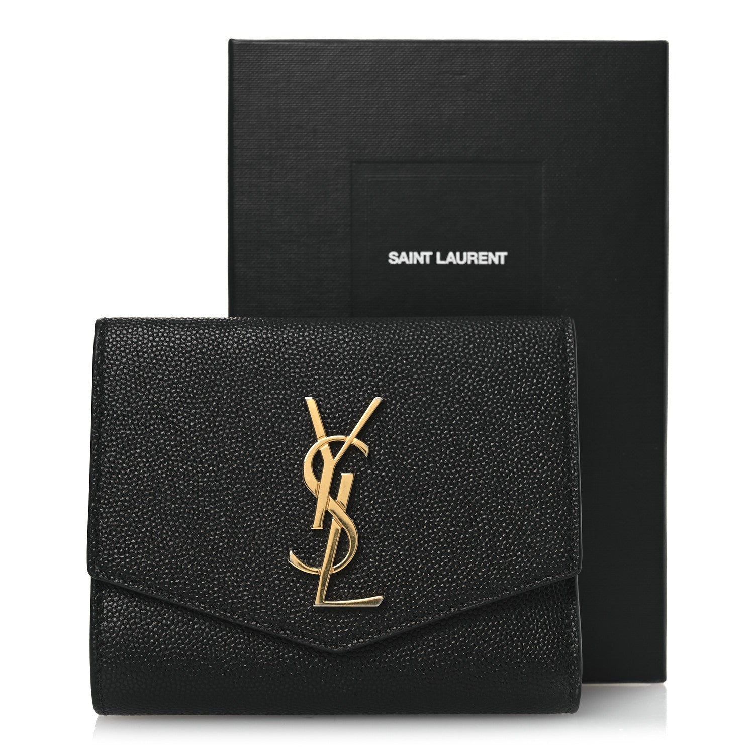 Saint Laurent Grain De Poudre Monogram Bi-Fold Wallet Black 12 of 12