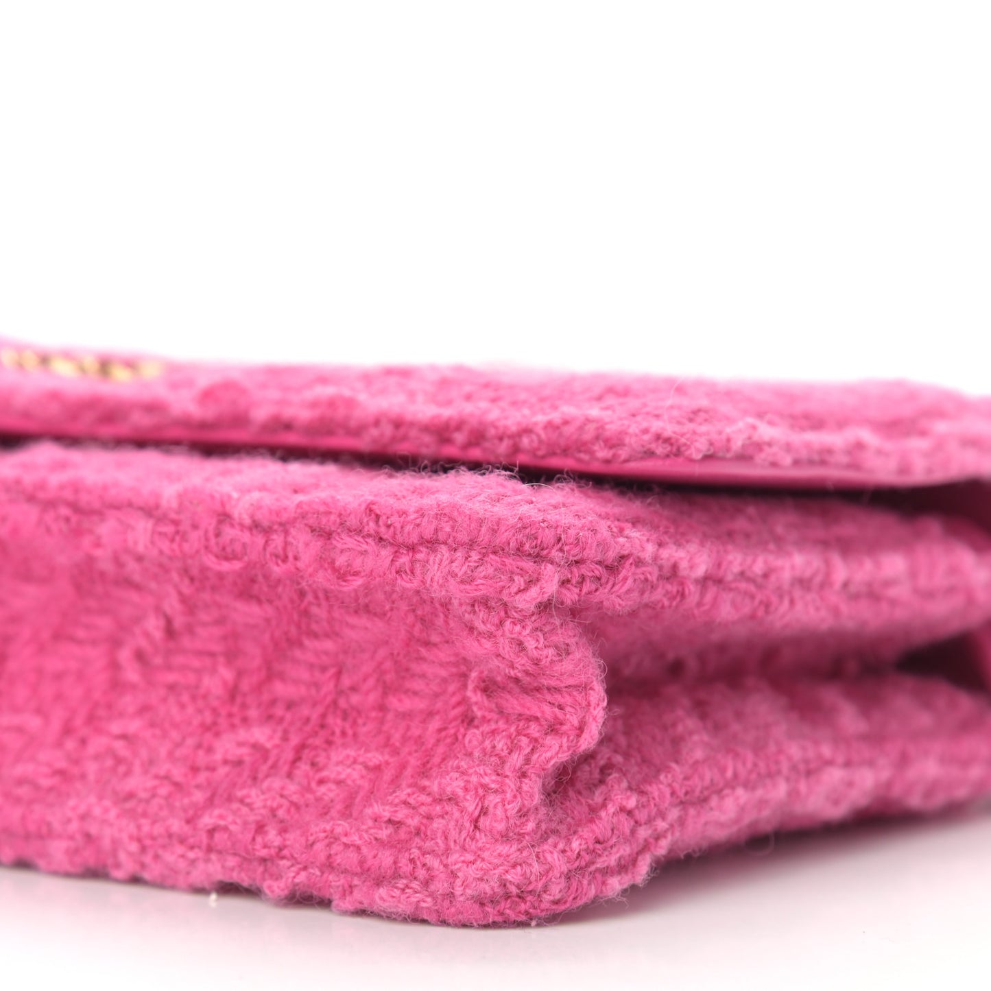 Wool Tweed Lambskin Quilted Chanel 19 Wallet On Chain WOC and Coin Purse Fuchsia