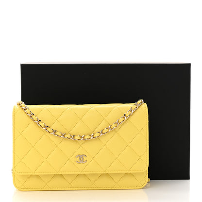 Chanel Caviar Quilted Wallet on Chain WOC Yellow 13 of 13
