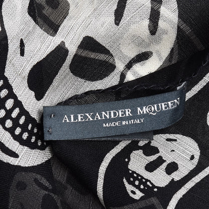 Alexander McQueen Silk Chiffon Skull Scarf Black Ivory 4 of 4