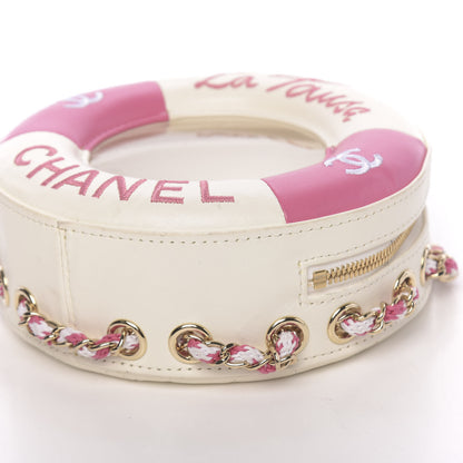 Chanel Lambskin Coco Lifesaver Round Bag Pink White 11 of 13