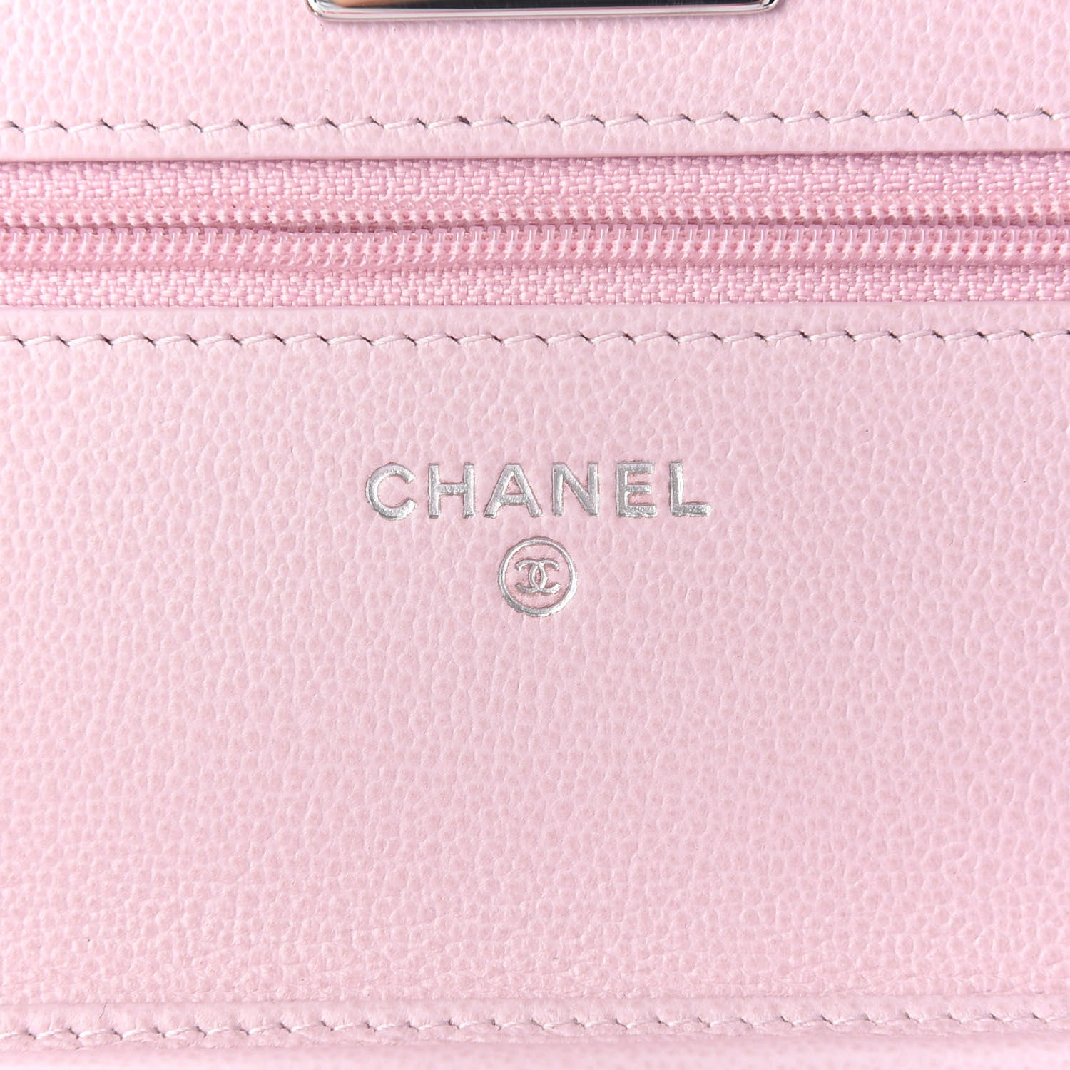 Chanel Grained Calfskin Quilted CC Box Wallet On Chain WOC Light Pink 5 of 9
