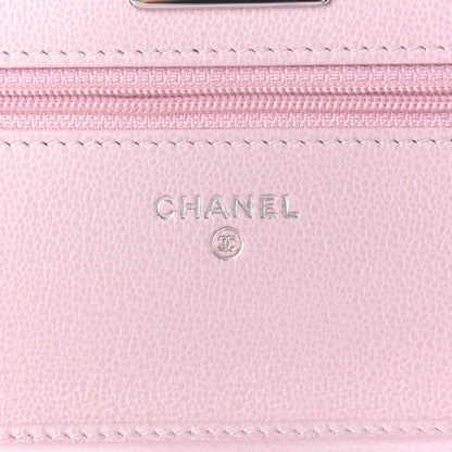Chanel Grained Calfskin Quilted CC Box Wallet On Chain WOC Light Pink 5 of 9