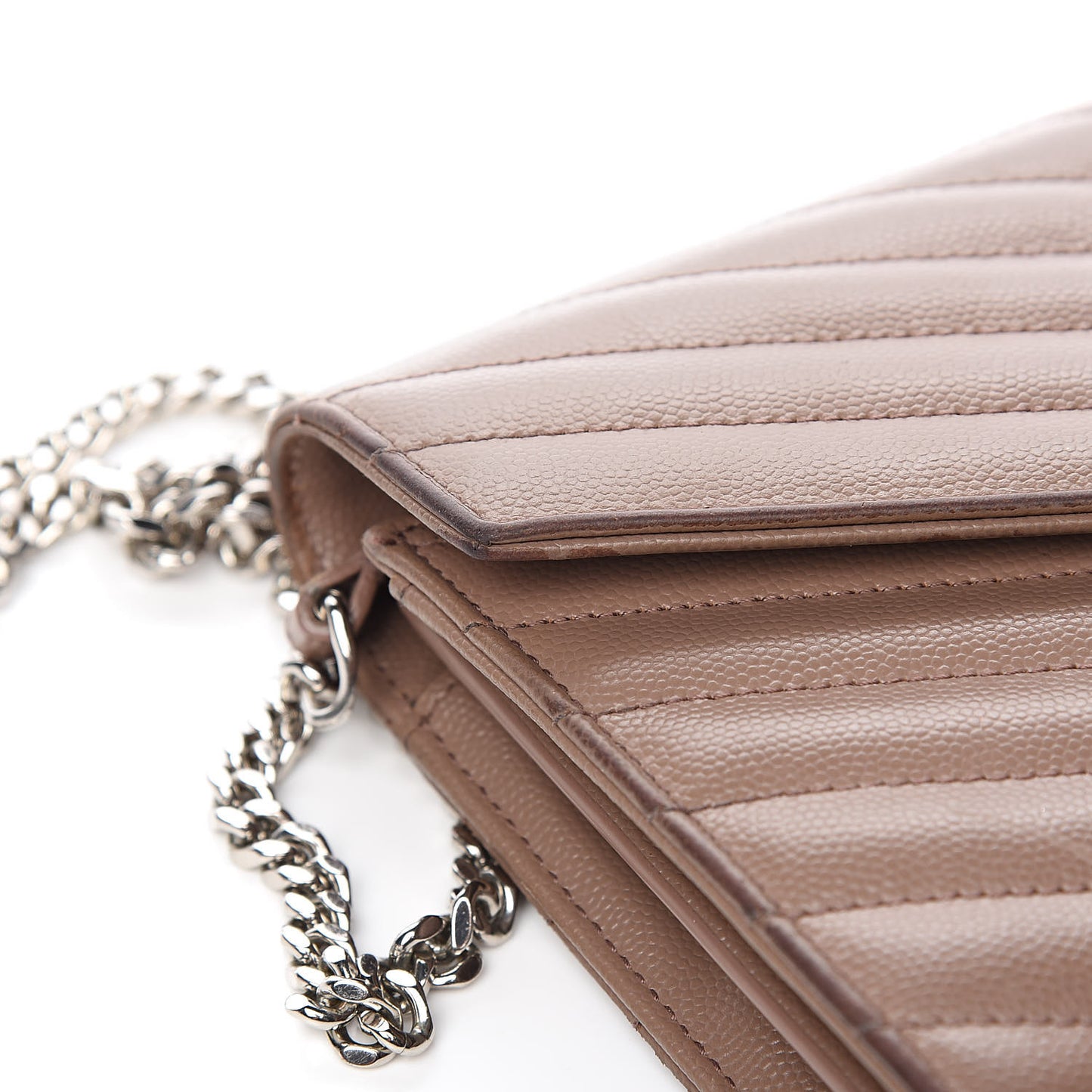 Grain De Poudre Matelasse Chevron Monogram Chain Wallet Fard