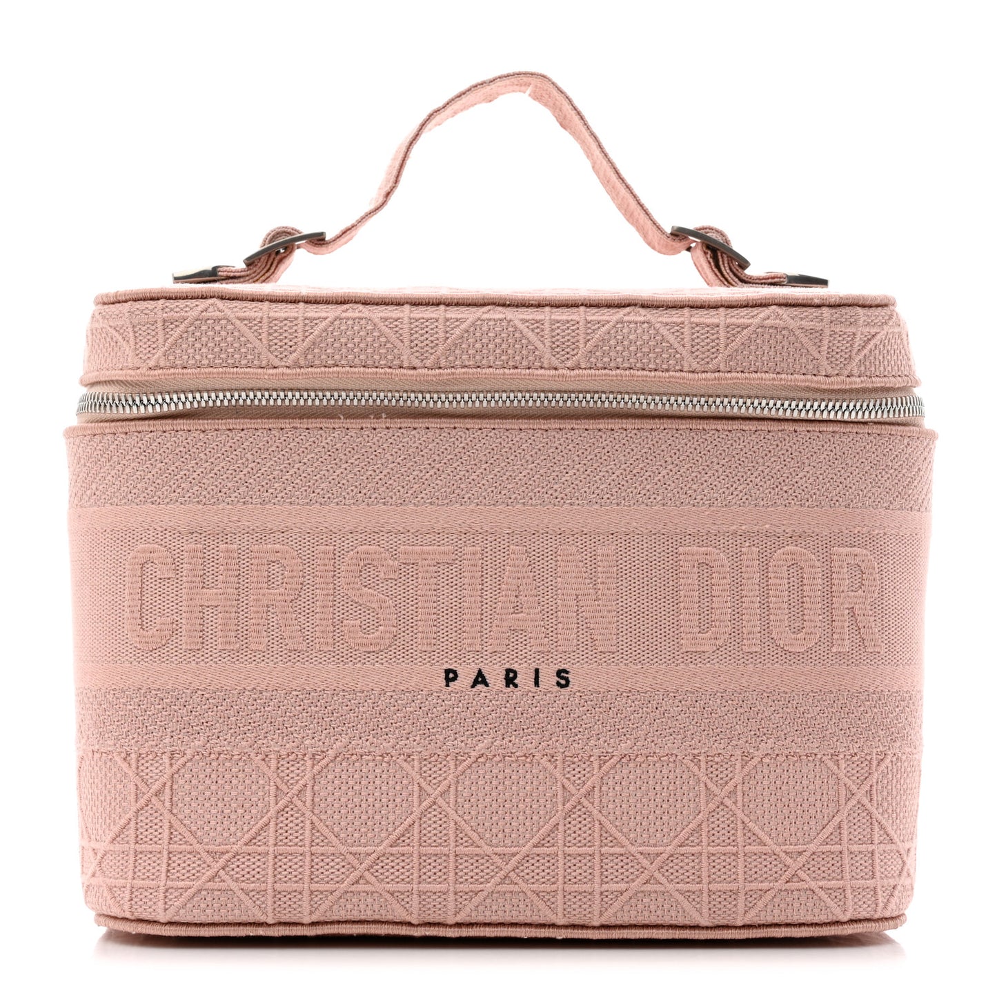 Canvas Embroidered Cannage Diortravel Vanity Case Bois de Rose