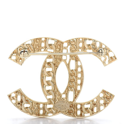 Chanel Chain CC Brooch Pin Light Gold 3 of 5