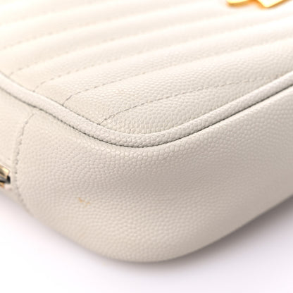 Saint Laurent Grain De Poudre Matelasse Monogram Mini Lou Camera Bag Blanc Vintage 8 of 15
