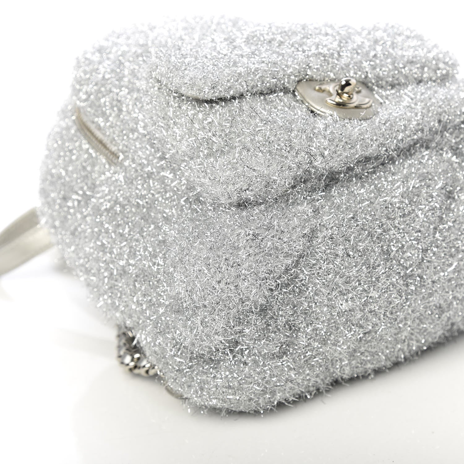 Chanel Lurex Knit Mini Pluto Glitter Backpack Grey 6 of 8