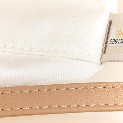 Chanel Canvas Pearl Medium Deauville Tote Ecru Beige 9 of 10