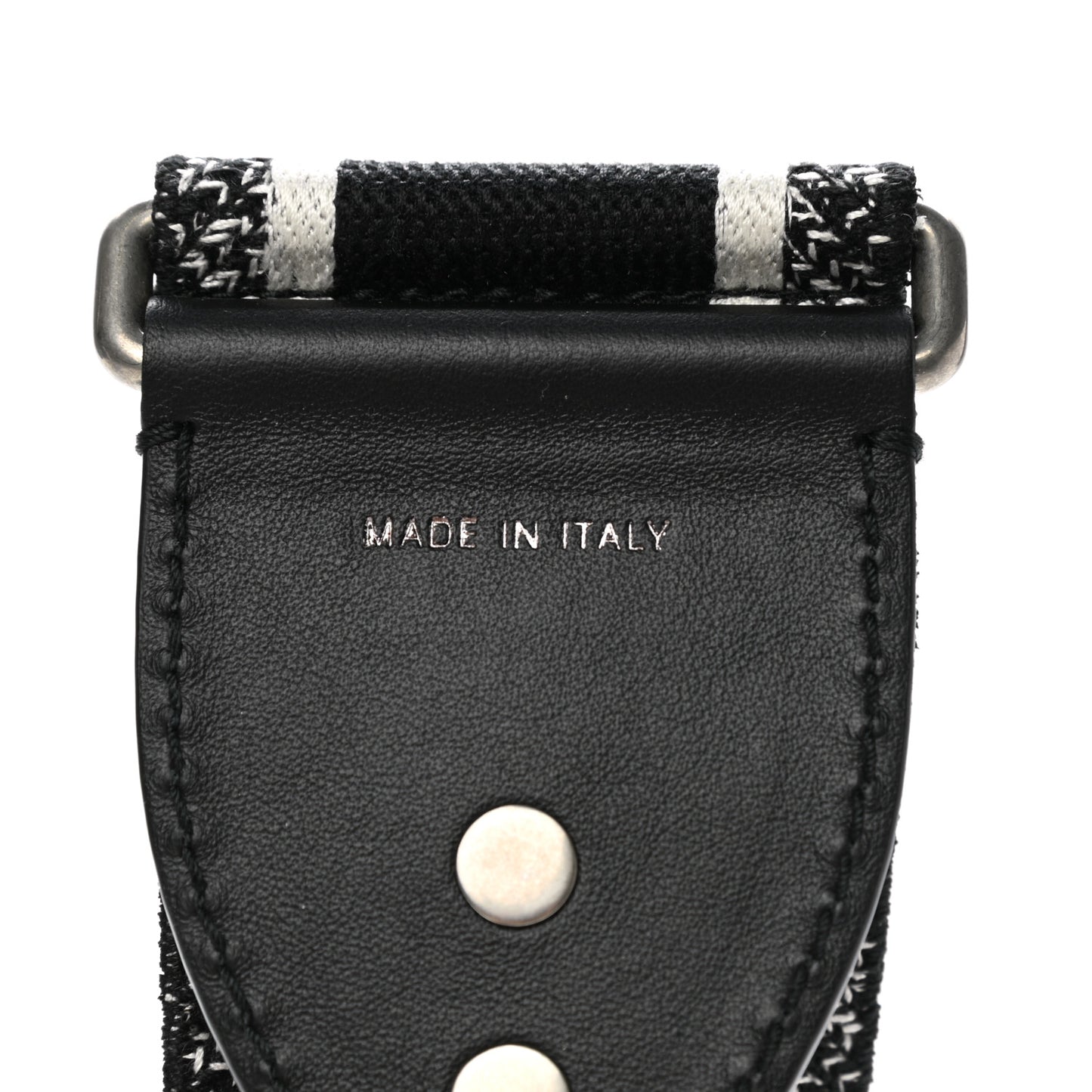 Canvas Embroidered Shoulder Strap Black White