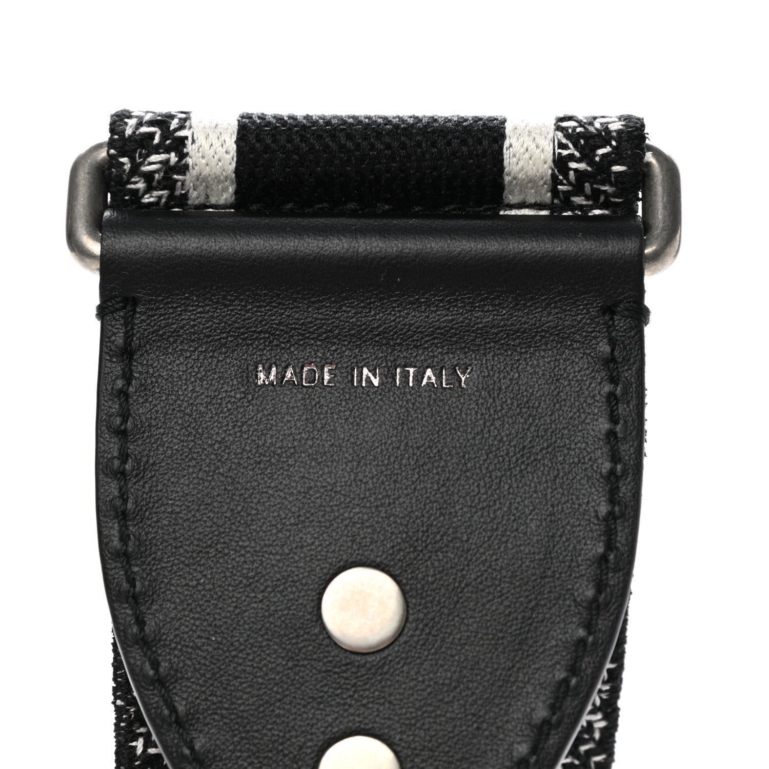 Christian Dior Canvas Embroidered Shoulder Strap Black White 4 of 4