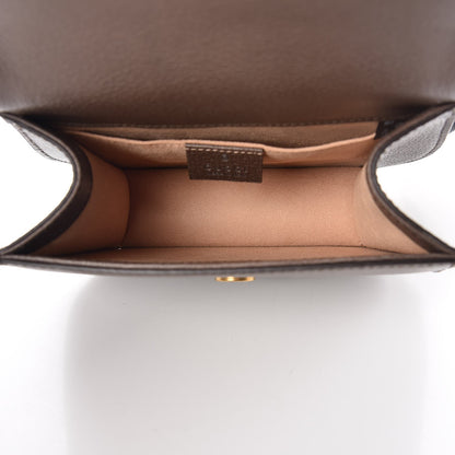 Gucci Calfskin Small Linea Crystal Heart Shoulder Bag Brown 5 of 7