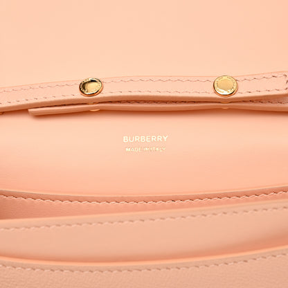 Burberry Smooth Calfskin Logo Embossed Hampshire Crossbody Peach Pink 6 of 9
