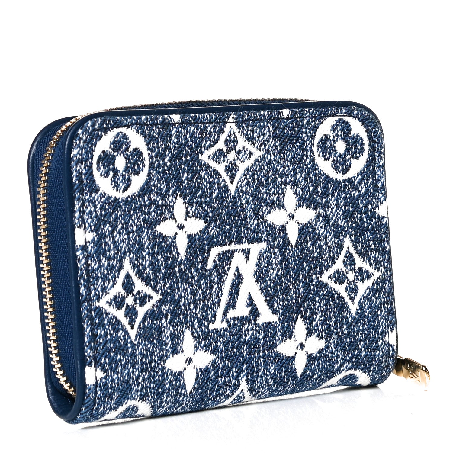 Louis Vuitton Denim Monogram Jacquard Zippy Coin Purse Bleu 3 of 8