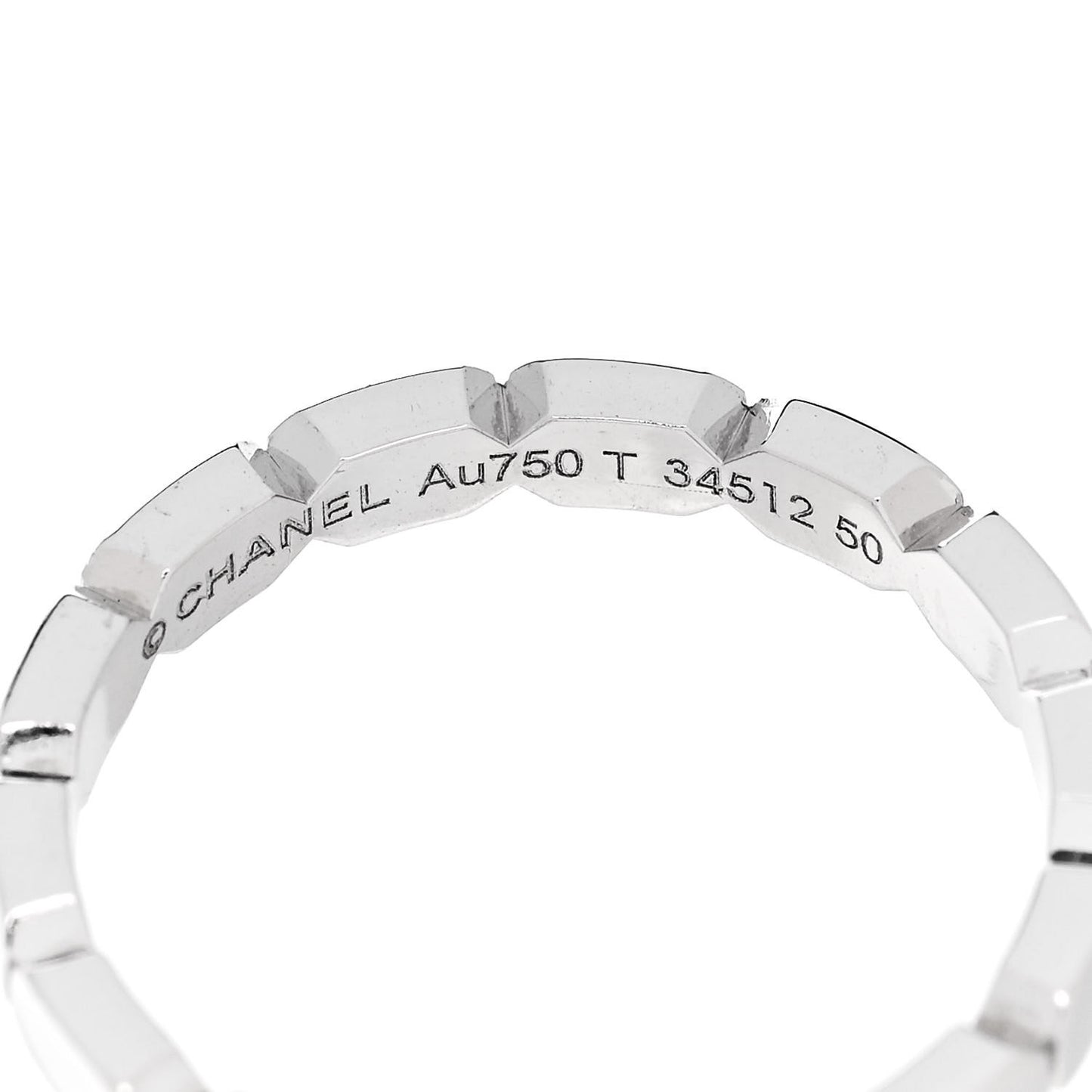 18K White Gold Link Ring 50 5.25