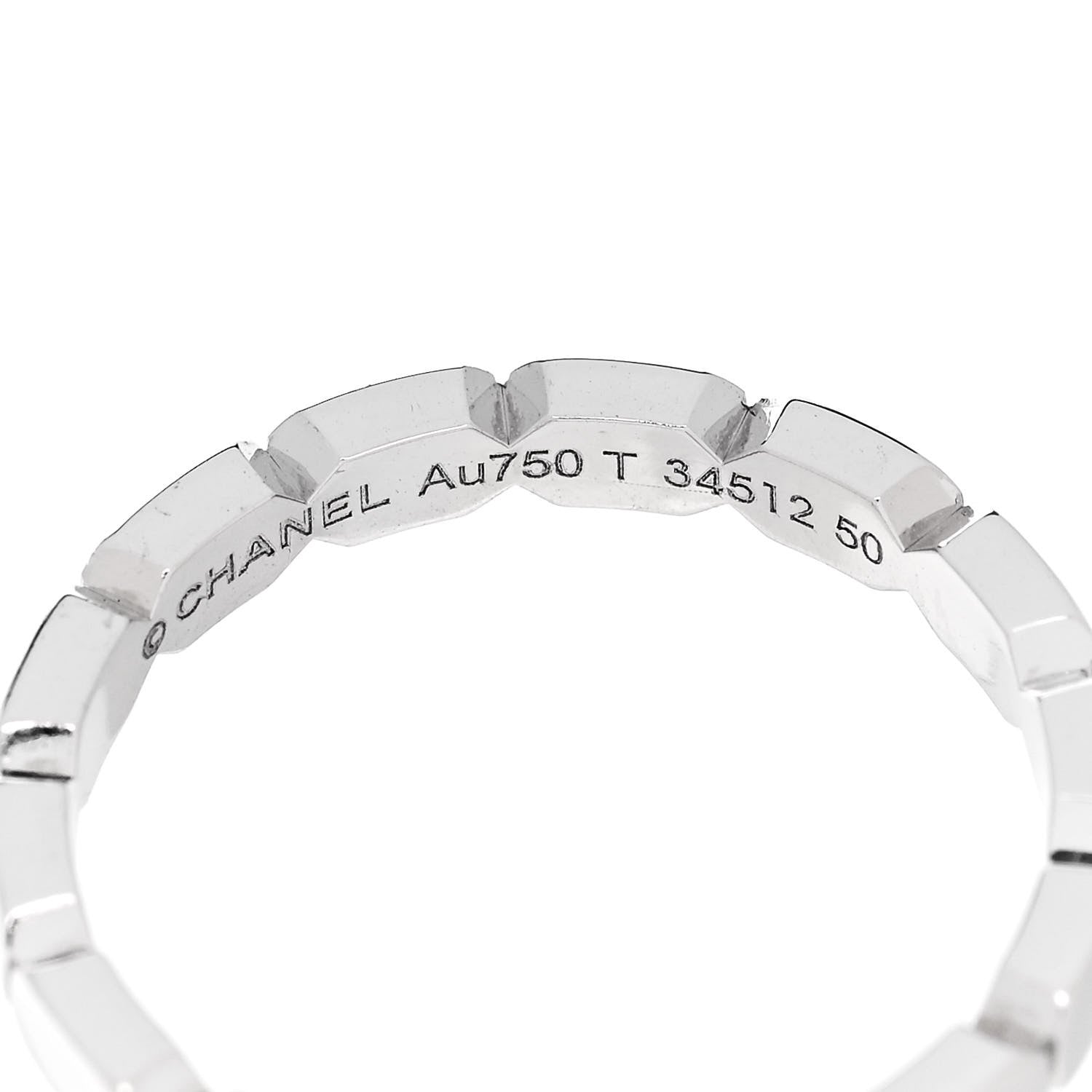 Chanel 18K White Gold Link Ring 50 5.25 4 of 4