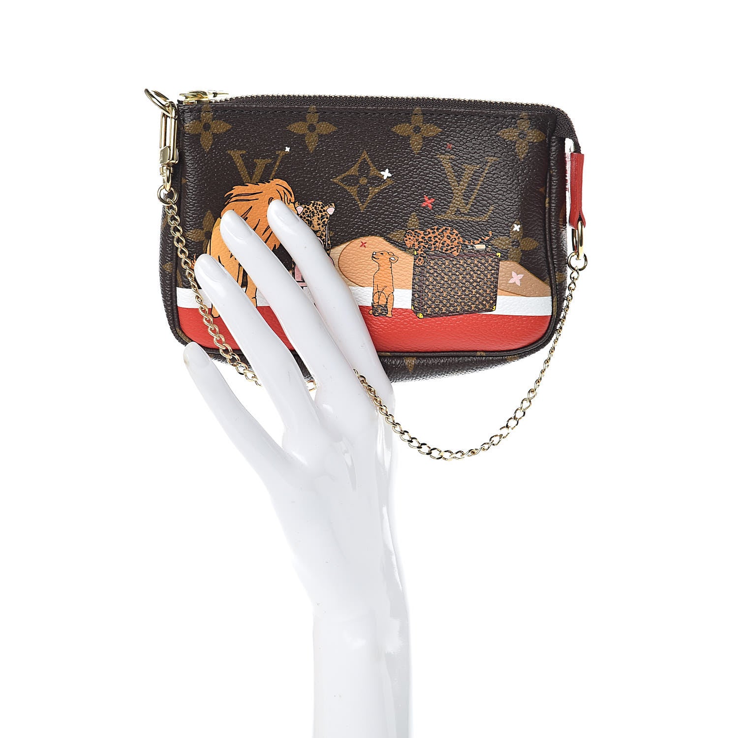 Louis Vuitton Monogram 2018 Christmas Animation Mini Cats Pochette Accessories 2 of 8