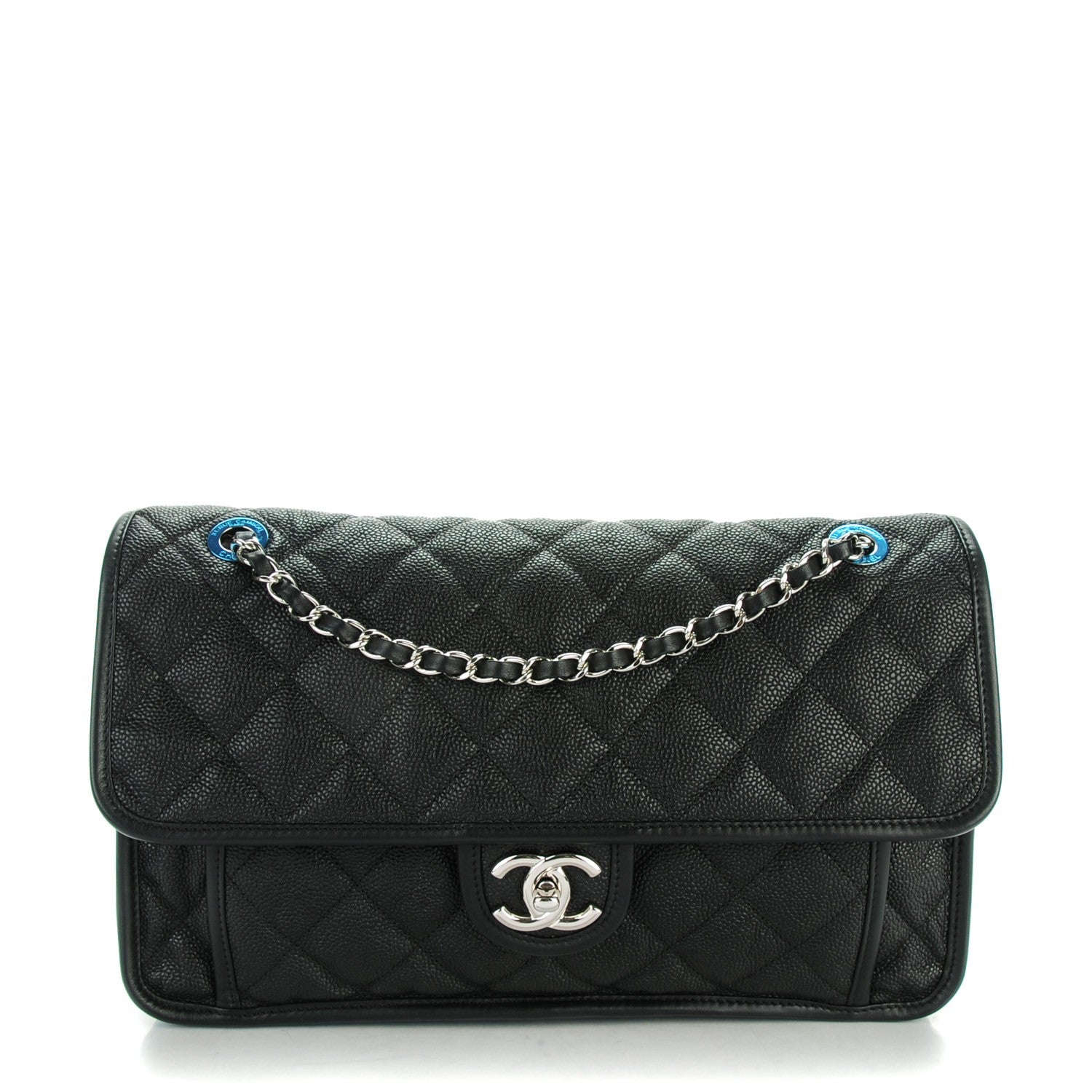 Chanel Caviar Quilted Large French Riviera Flap Black 1 of 8