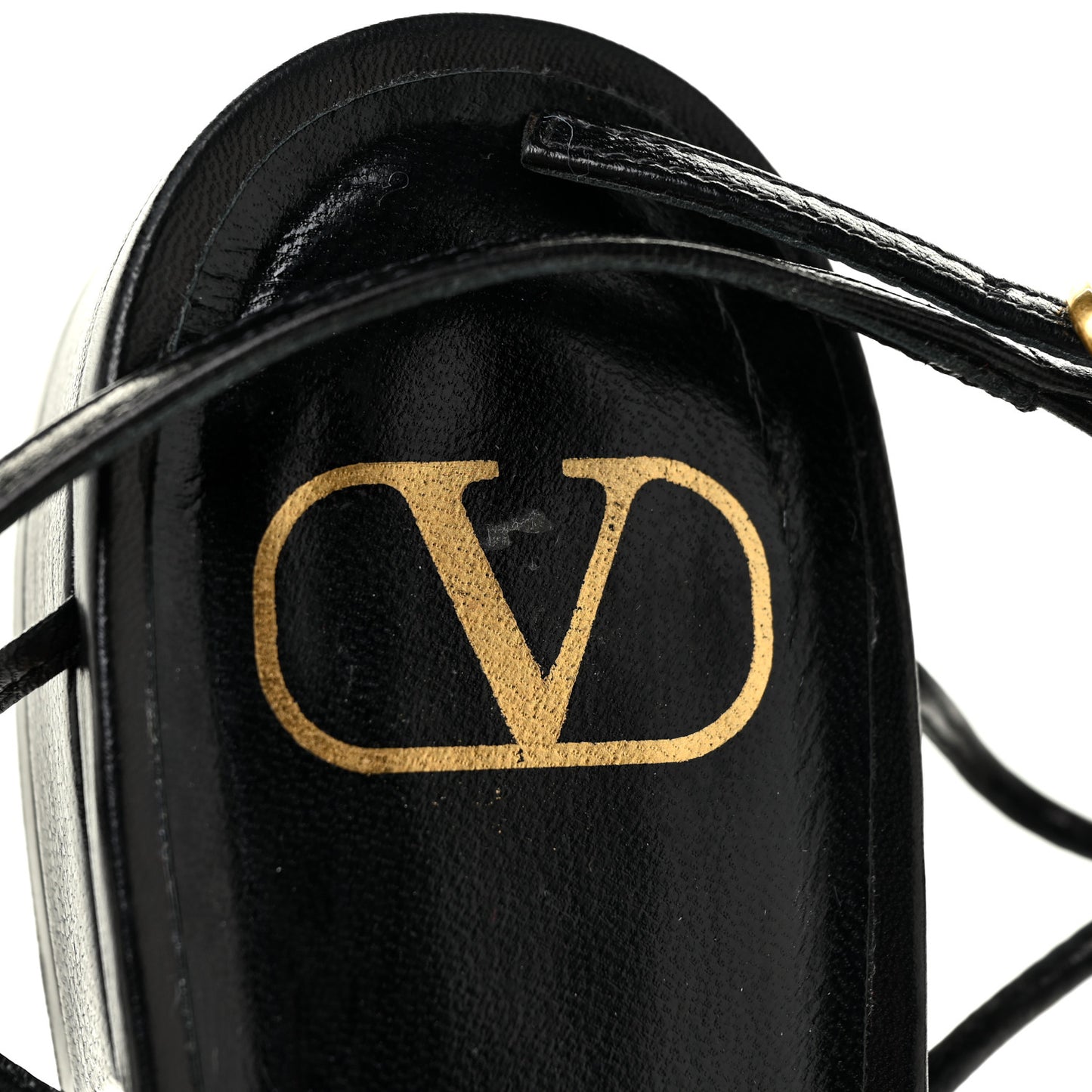 Calfskin VLogo Slingback Low Heel Thong Sandals 36 Black
