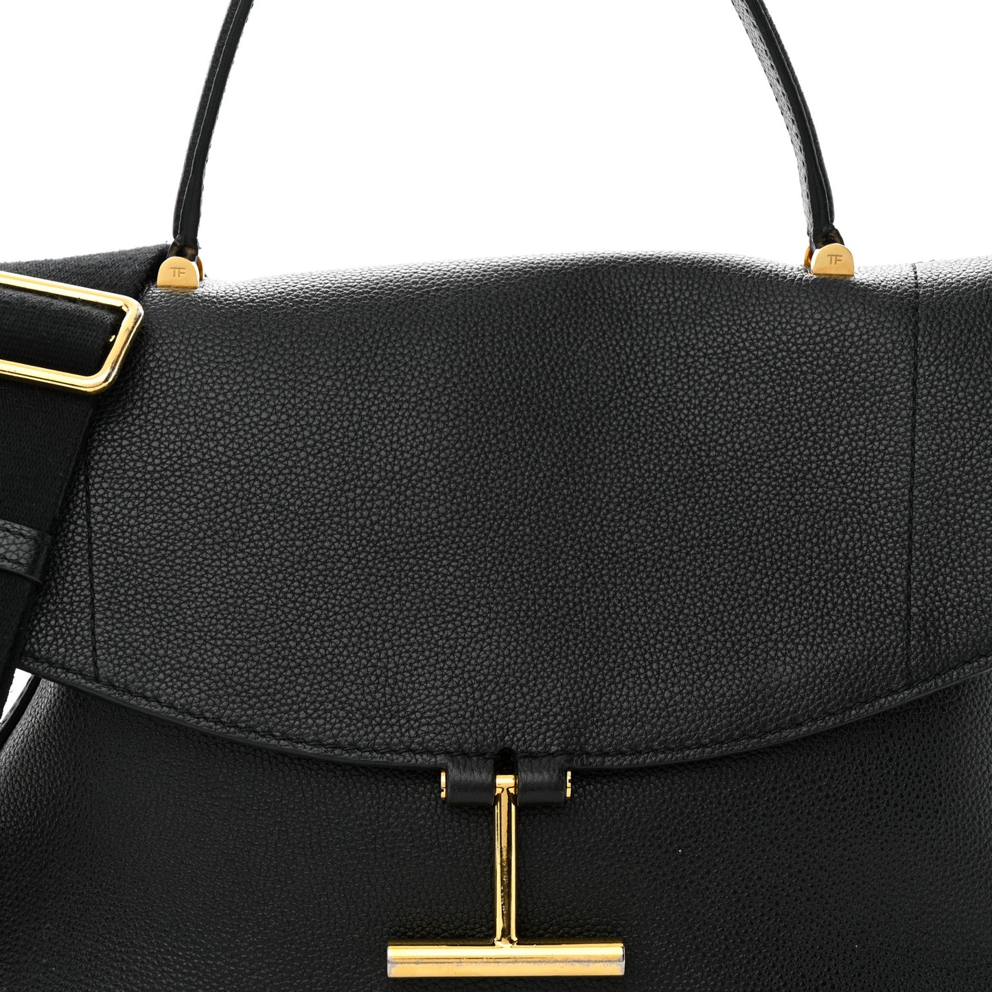 Calfskin Tara Top Handle Bag Black
