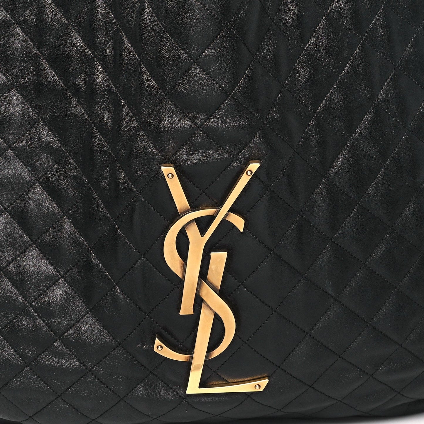 Lambskin Quilted Maxi Icare Shopping Tote Black