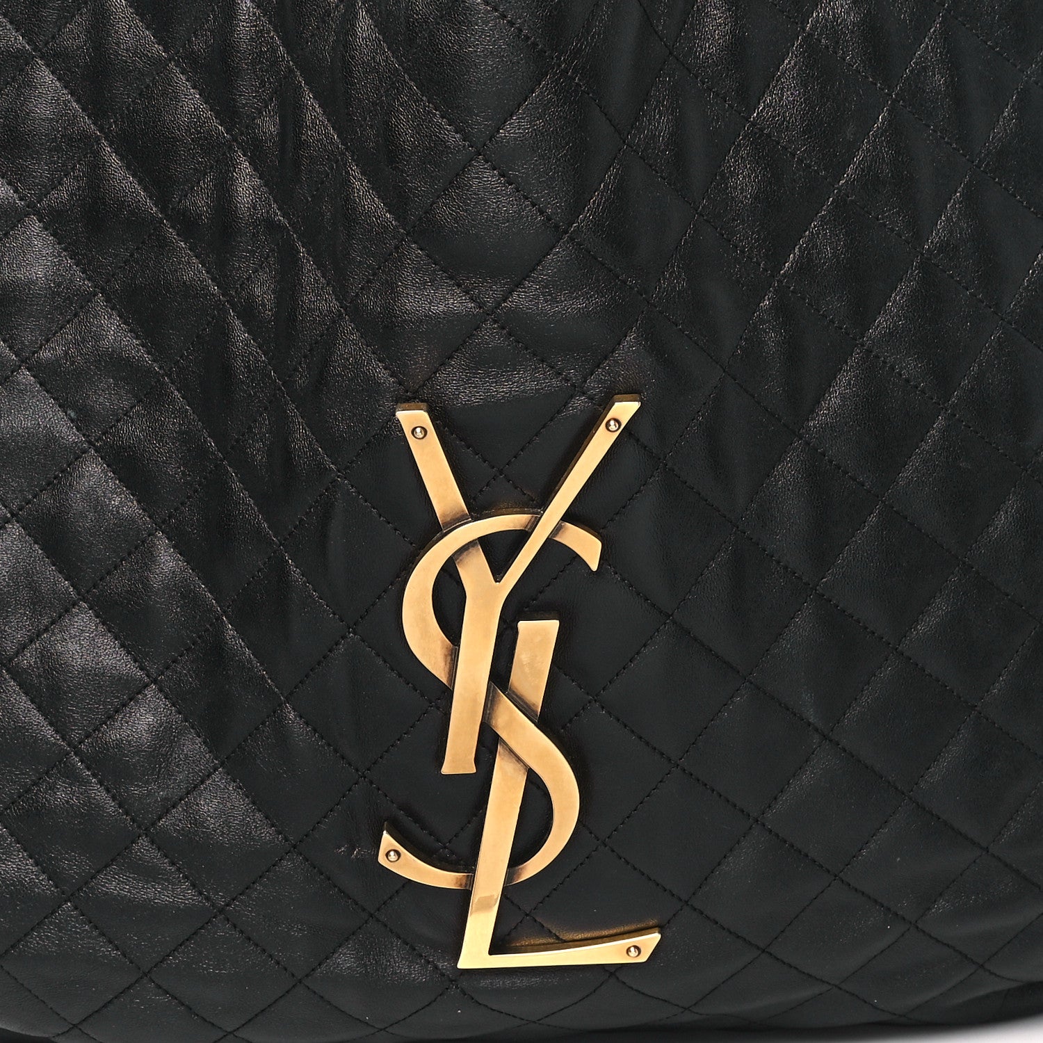 Saint Laurent Lambskin Quilted Maxi Icare Shopping Tote Black 8 of 12