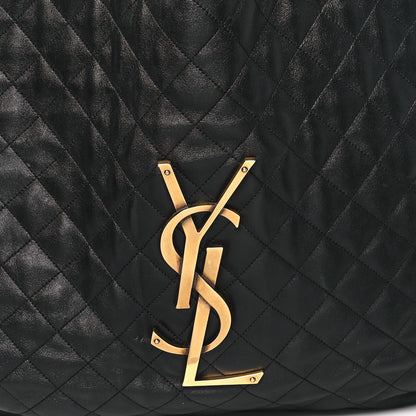 Saint Laurent Lambskin Quilted Maxi Icare Shopping Tote Black 8 of 12