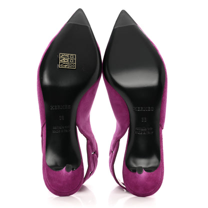 Hermes Suede Goatskin Gabriela 40 Pumps 36 Violet Heliotrope 5 of 9